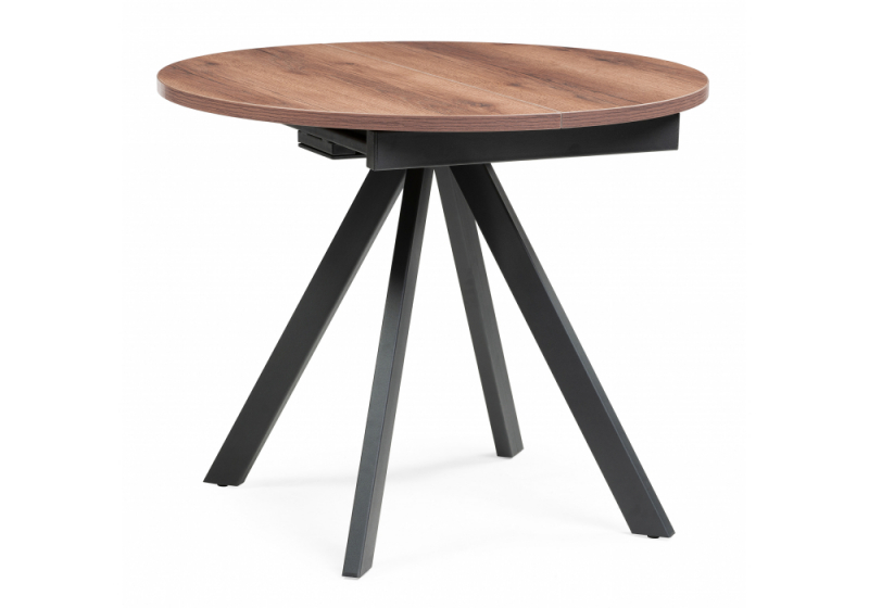 Стол деревянный Трейси 90(120)х90х75 дуб делано темный / черный (90x75). 