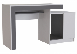 Компьютерный стол Модена белый / графит (50,4x80)
