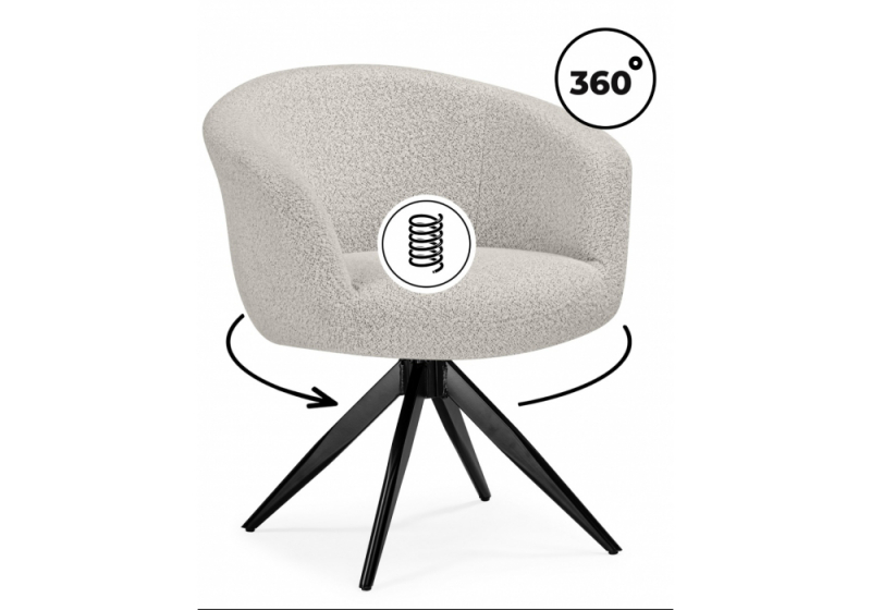 Стул на металлокаркасе Solomon 1 вращающийся светло-бежевый / черный (56x62x79). 