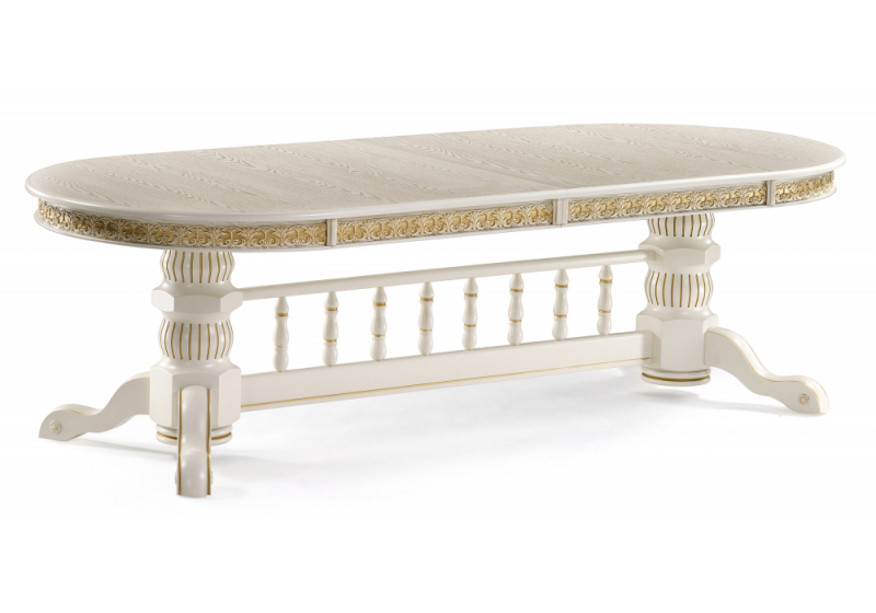 Стол деревянный Кассиль крем / золотая патина (110x77). 