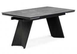 Керамический стол Вейв 160(220)х89 larka grey / черный (89x75)