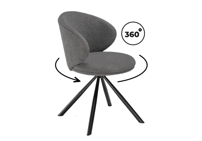 Стул на металлокаркасе Solomon крутящийся gray / black (67x67x80). 