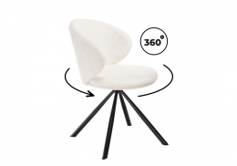 Стул на металлокаркасе Solomon крутящийся white / black (67x67x80)